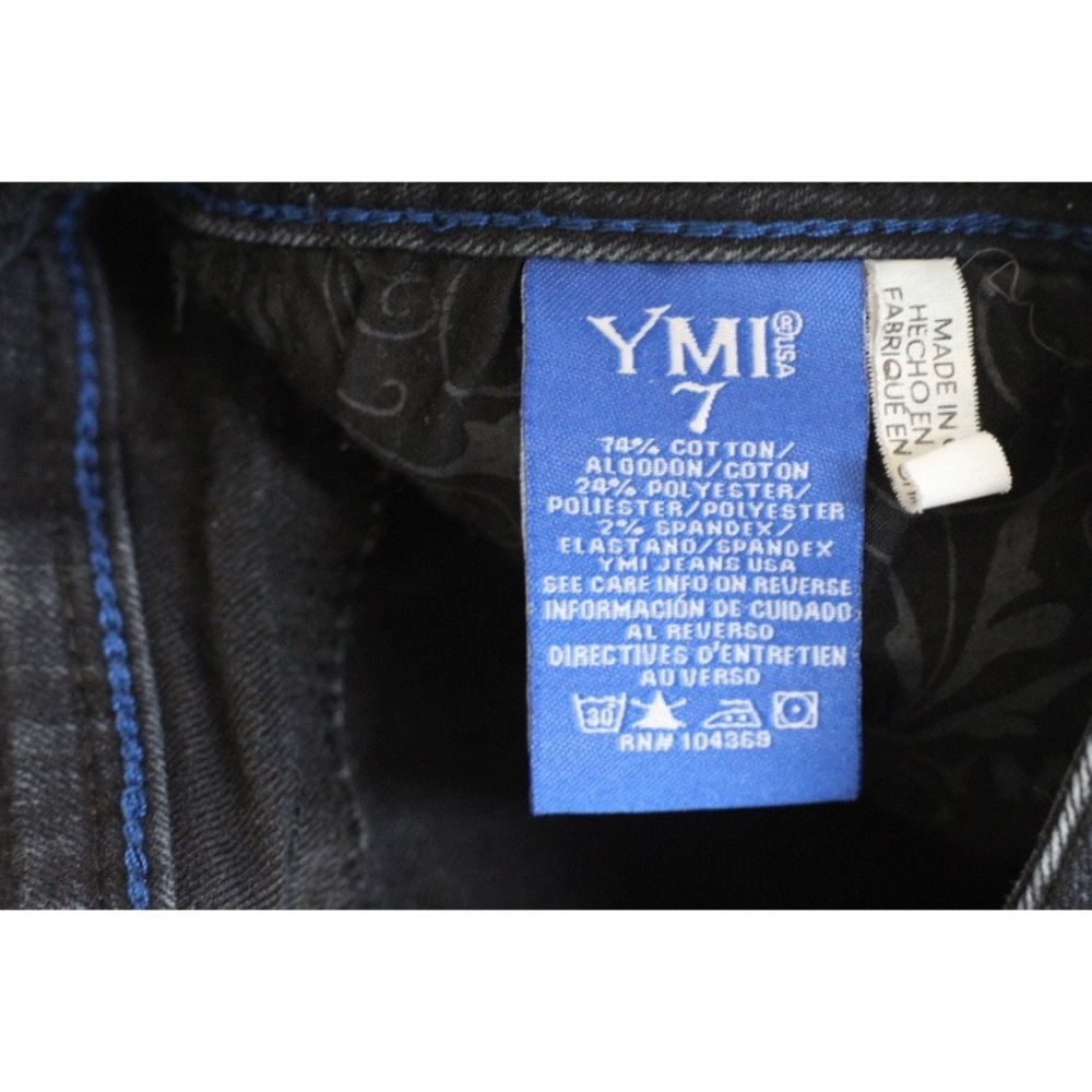 YMI WannaBettaButt Dark Wash Skinny Jeans Blue Denim Womens Size 7 - Picture 6 of 8